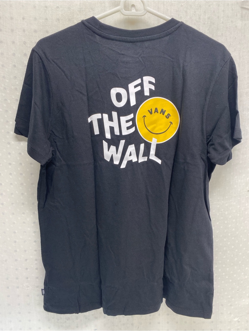 Vans L Black Tee with White 'Off The Wall' and Yellow Smiley Crewneck Mar BFF